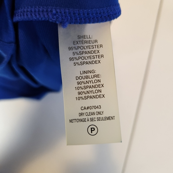 Calvin Klein Blue Short Sleeve Knee Length Dress Stretchy Wrap V-Neck Office - Picture 5 of 10